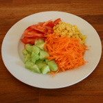 assiette multicolore