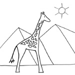coloriage rafi la girafe pyramides